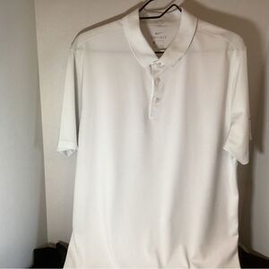 Nike Dri-Fit Men's Classic White Polo Golf Shirt Size Large